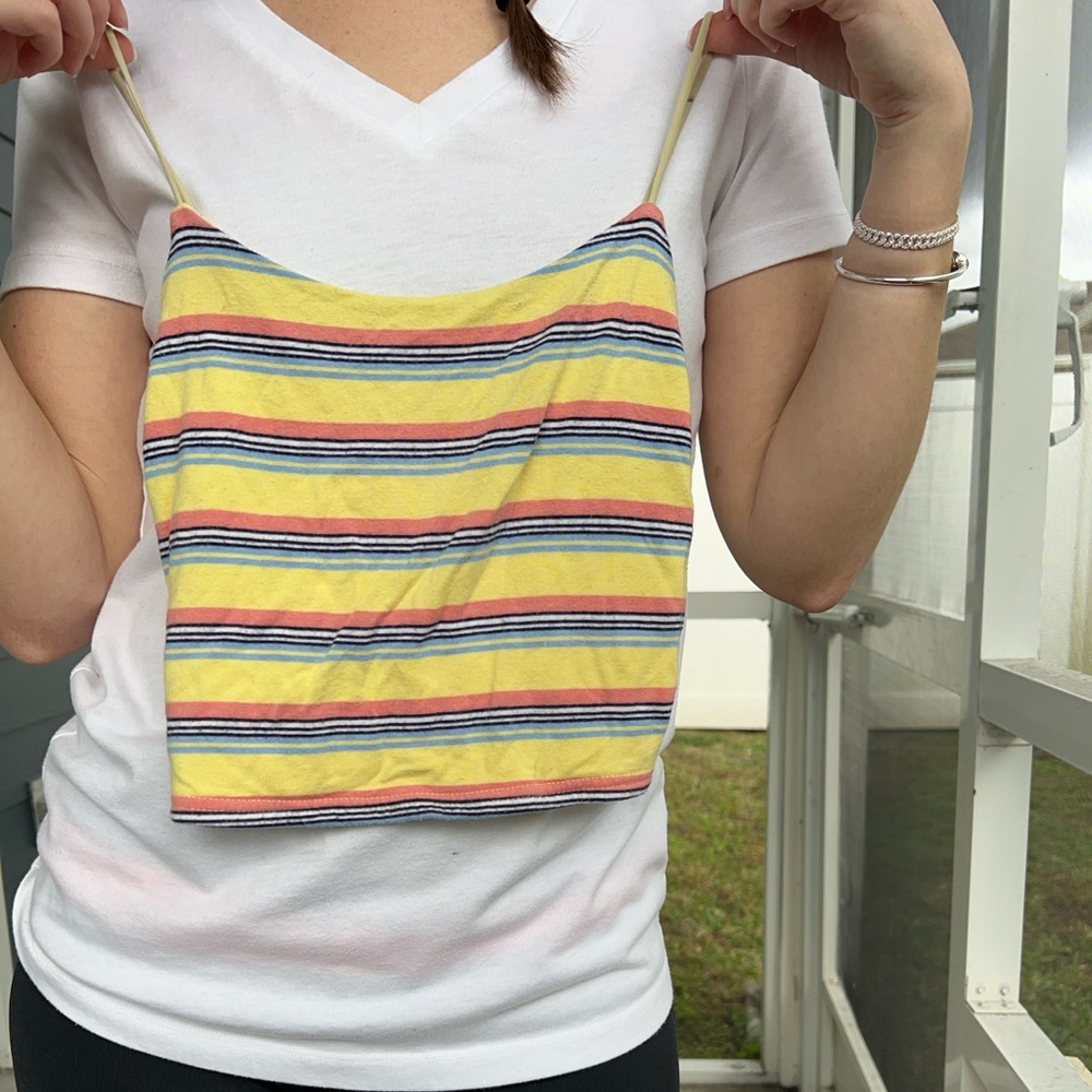 Pacsun yellow striped tank